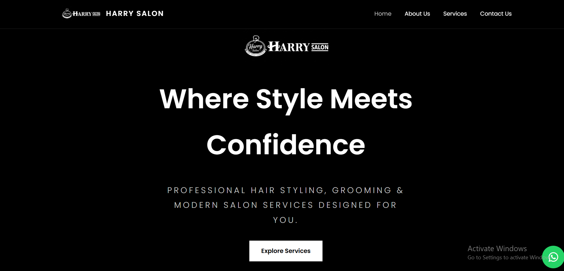 Harry Salon website